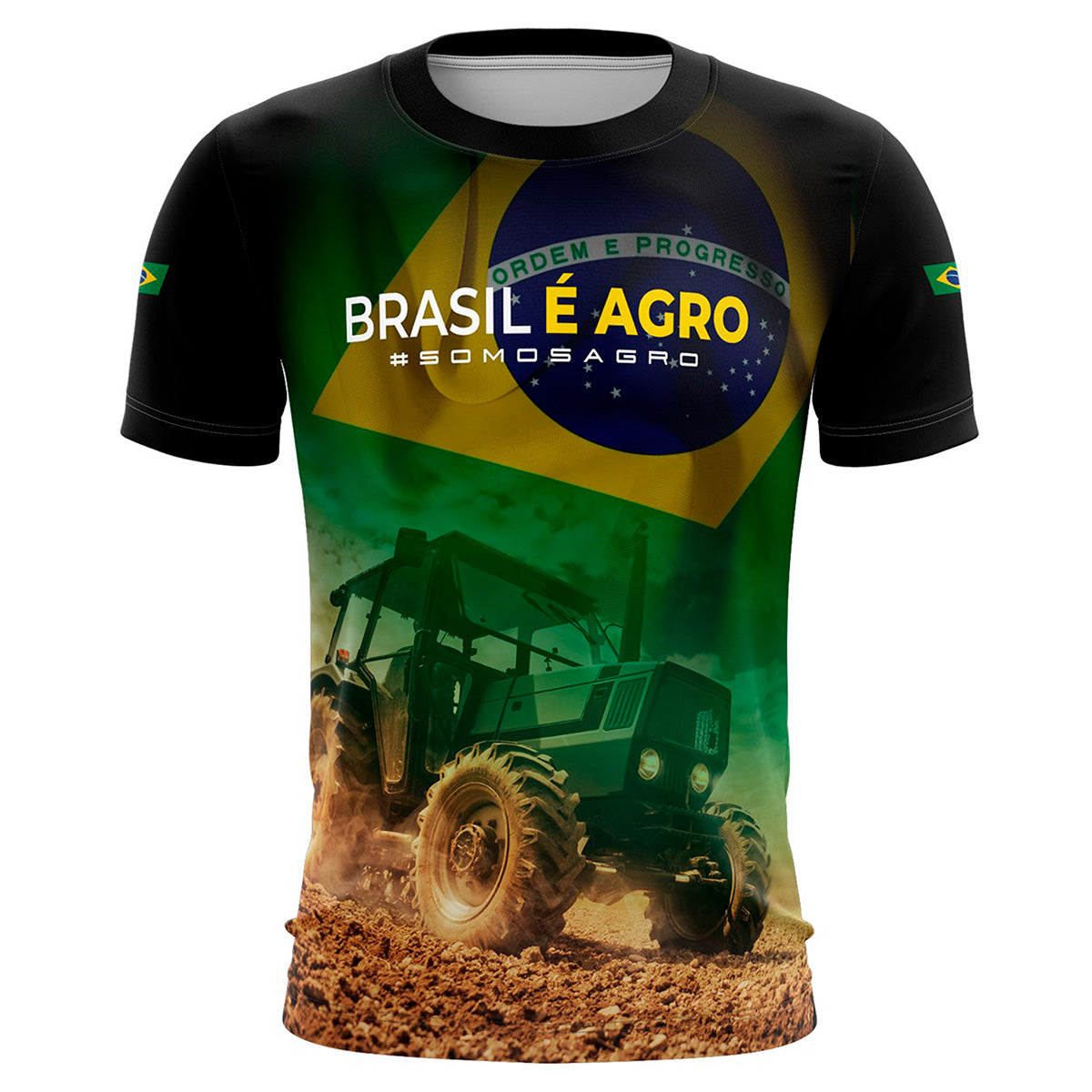 Camiseta Brasil Patriota Agro é Top Brk com Proteção Solar UV50+ Envio Imediato - Brk Agro
