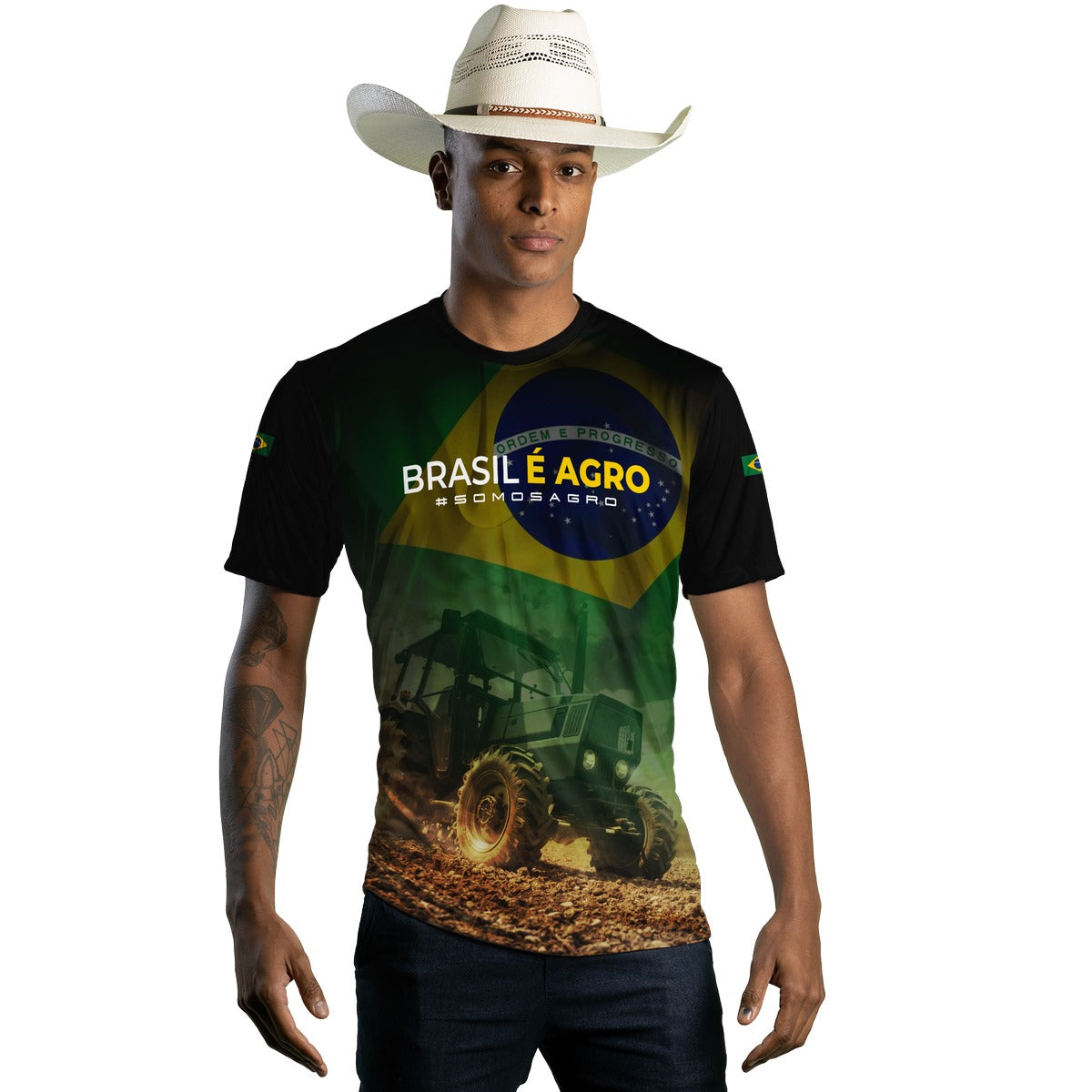Camiseta Brasil Patriota Agro é Top Brk com Proteção Solar UV50+ Envio Imediato