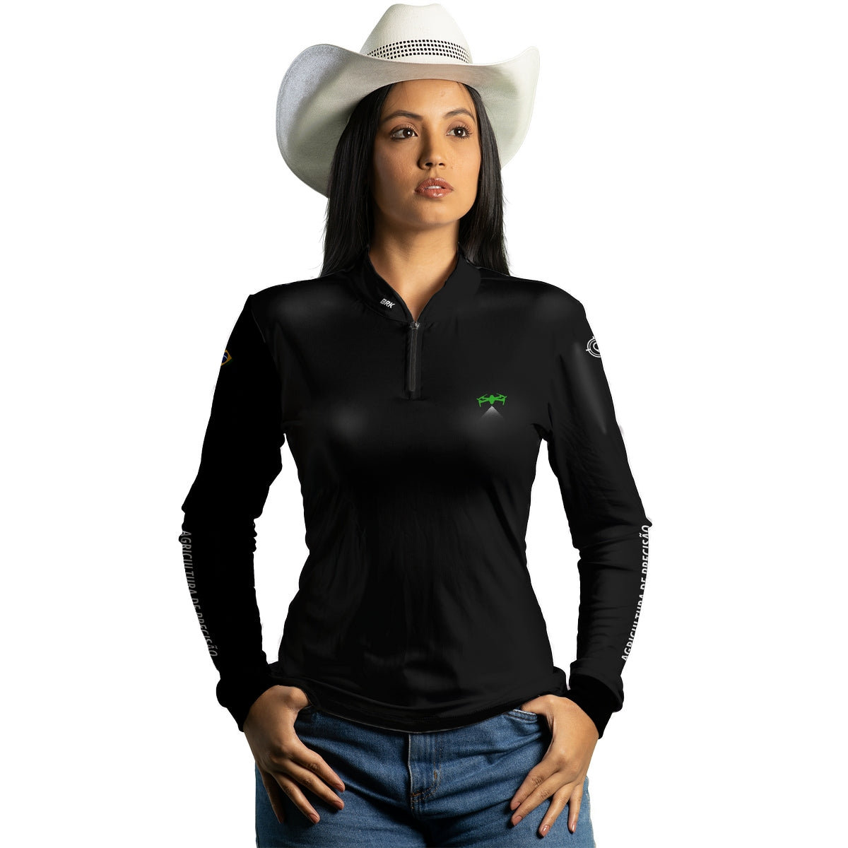 Camisa Feminina Agro Brk Agricultura de Precisão V2 com Proteção Solar UV50+ - Brk Agro