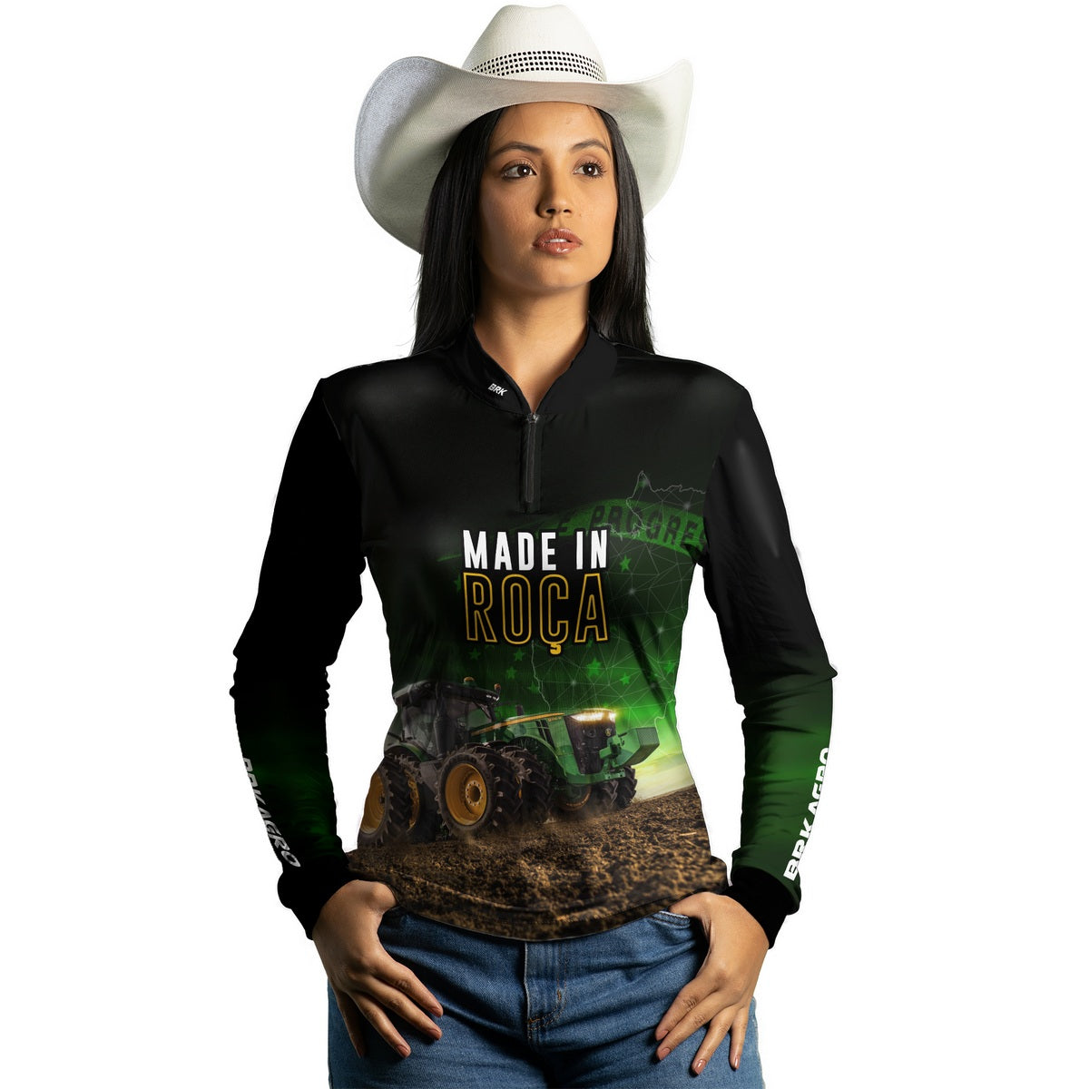 Camisa Feminina Agro Brk Made in Roça com Proteção Solar UV50+ - Brk Agro