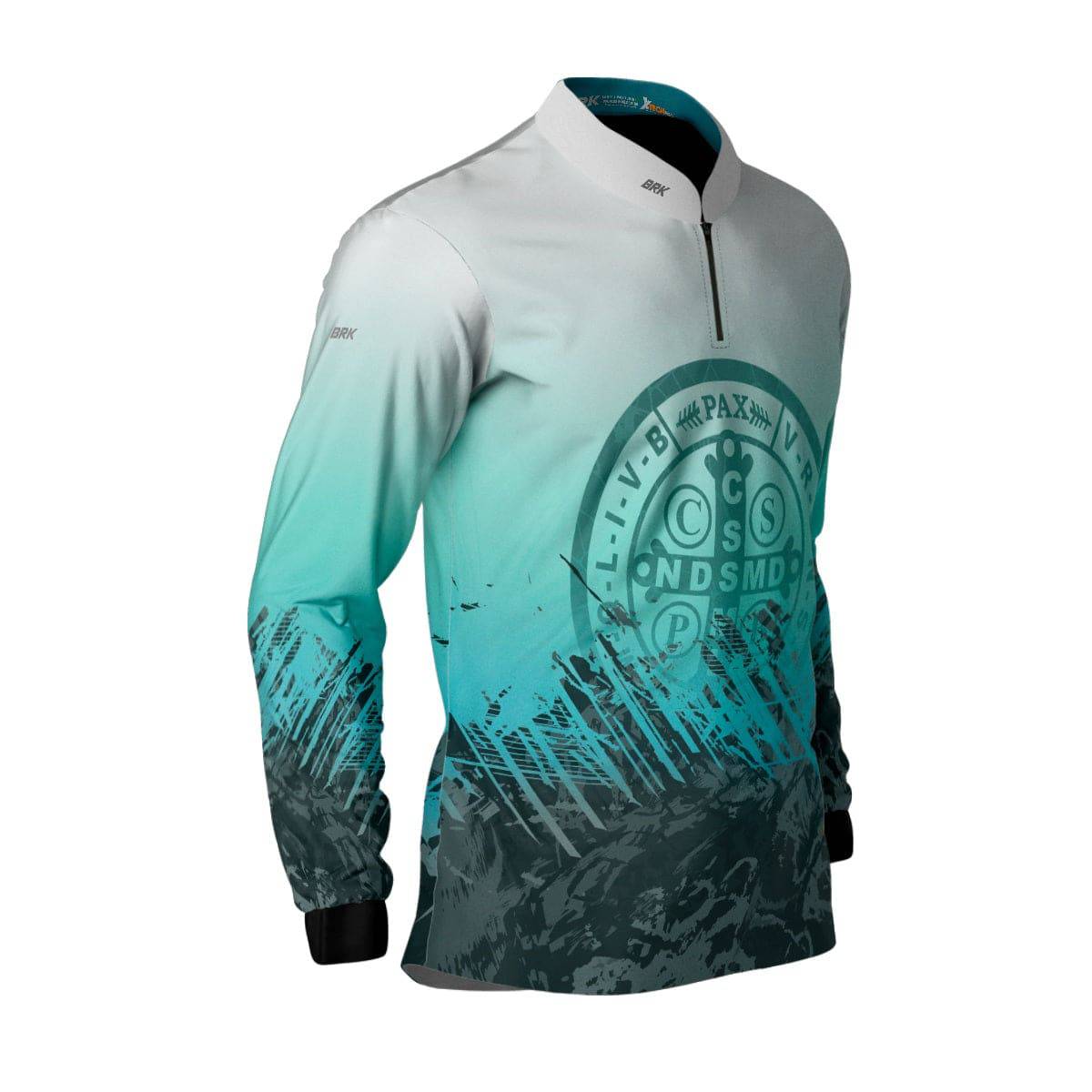 Camisa Agro Brk São Bento Ciano Claro com Proteção Solar UV50+ - Brk Agro