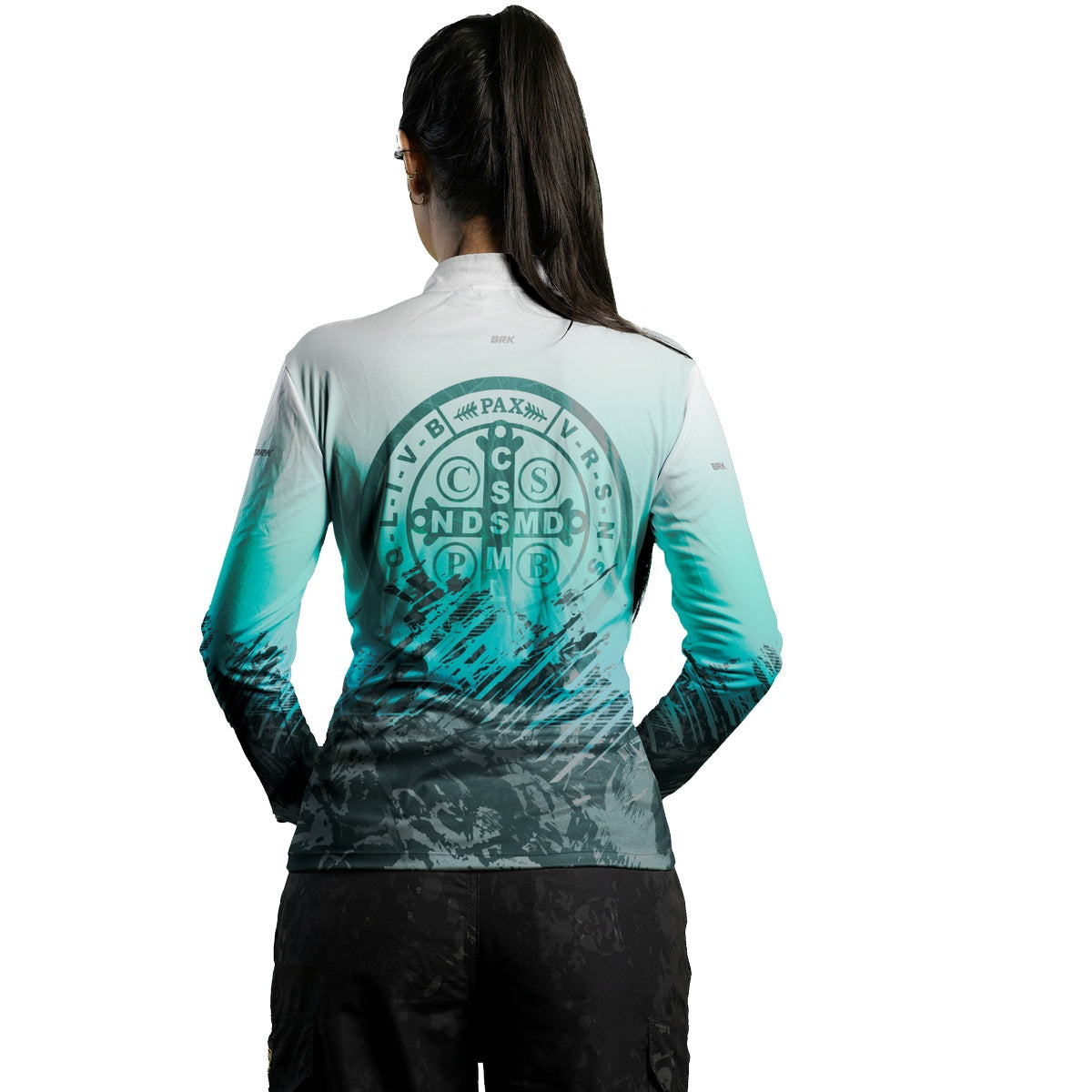 Camisa Feminina Agro Brk São Bento Ciano Claro com Proteção Solar UV50+ - Brk Agro