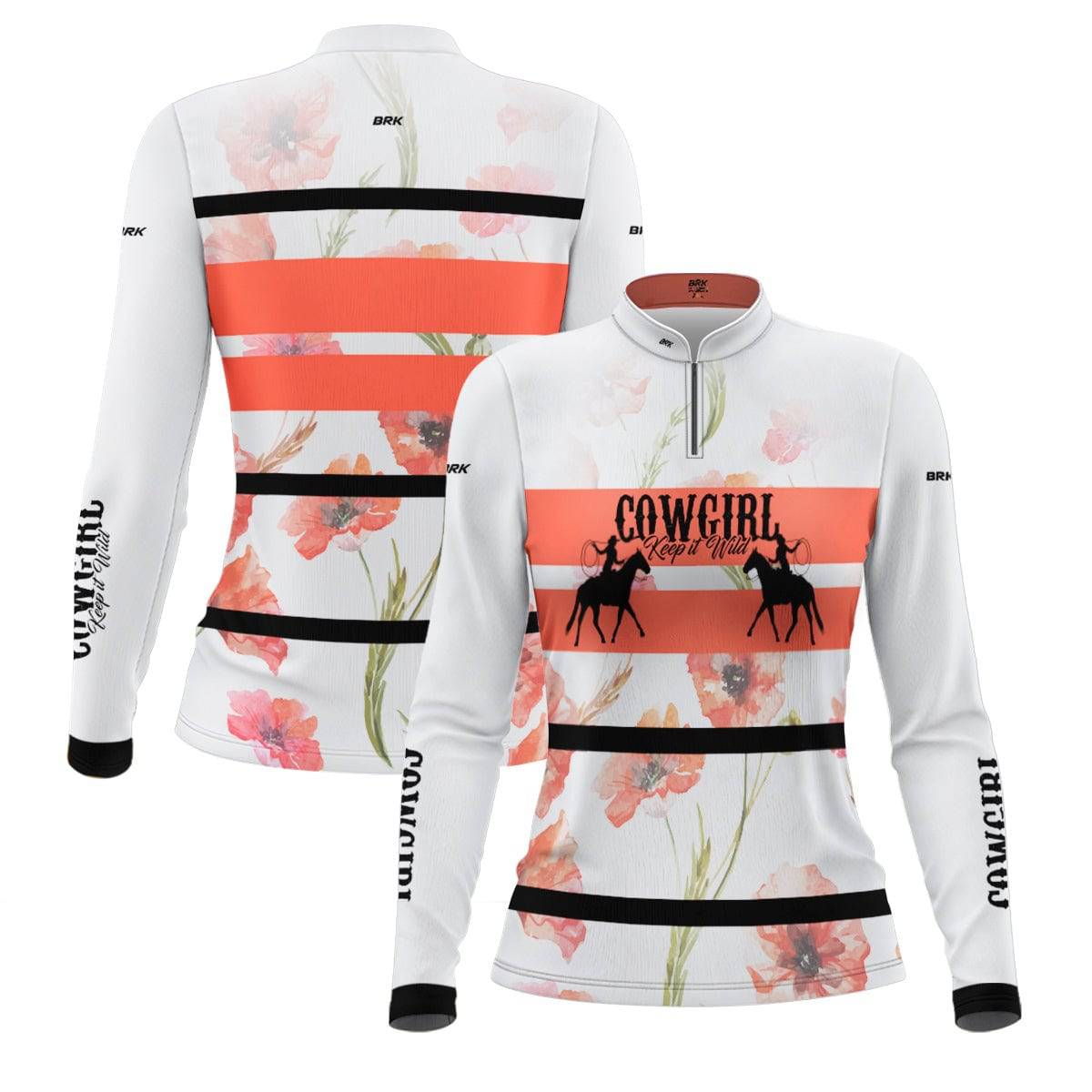 Camisa Feminina Agro Brk Cowgirl Branca com Proteção Solar UV50+ - Brk Agro