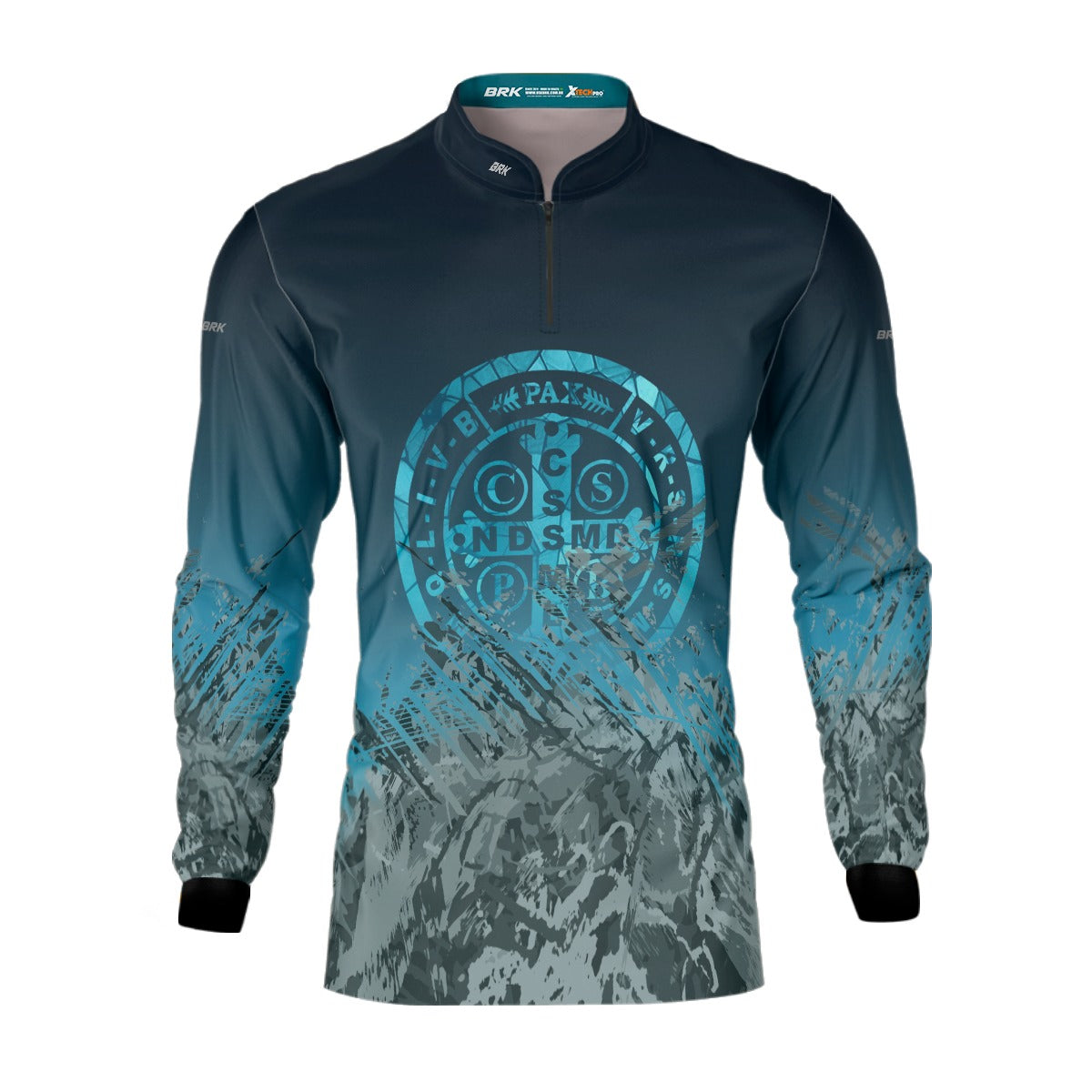 Camisa Agro Brk São Bento Ciano Escuro com Proteção Solar UV50+ - Brk Agro