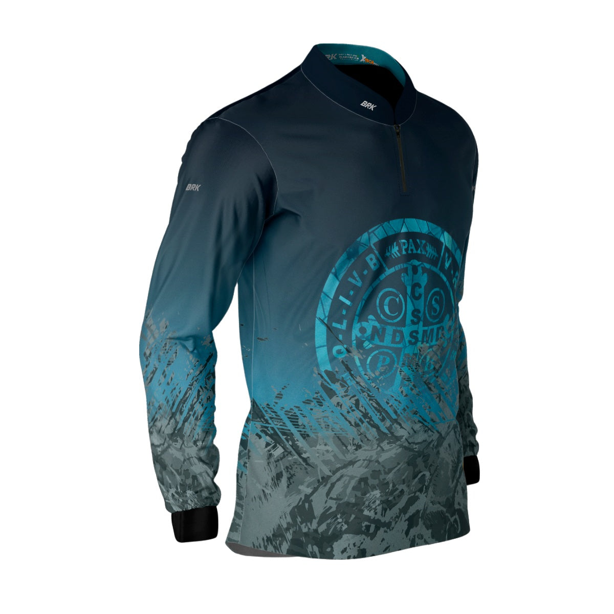 Camisa Agro Brk São Bento Ciano Escuro com Proteção Solar UV50+ - Brk Agro