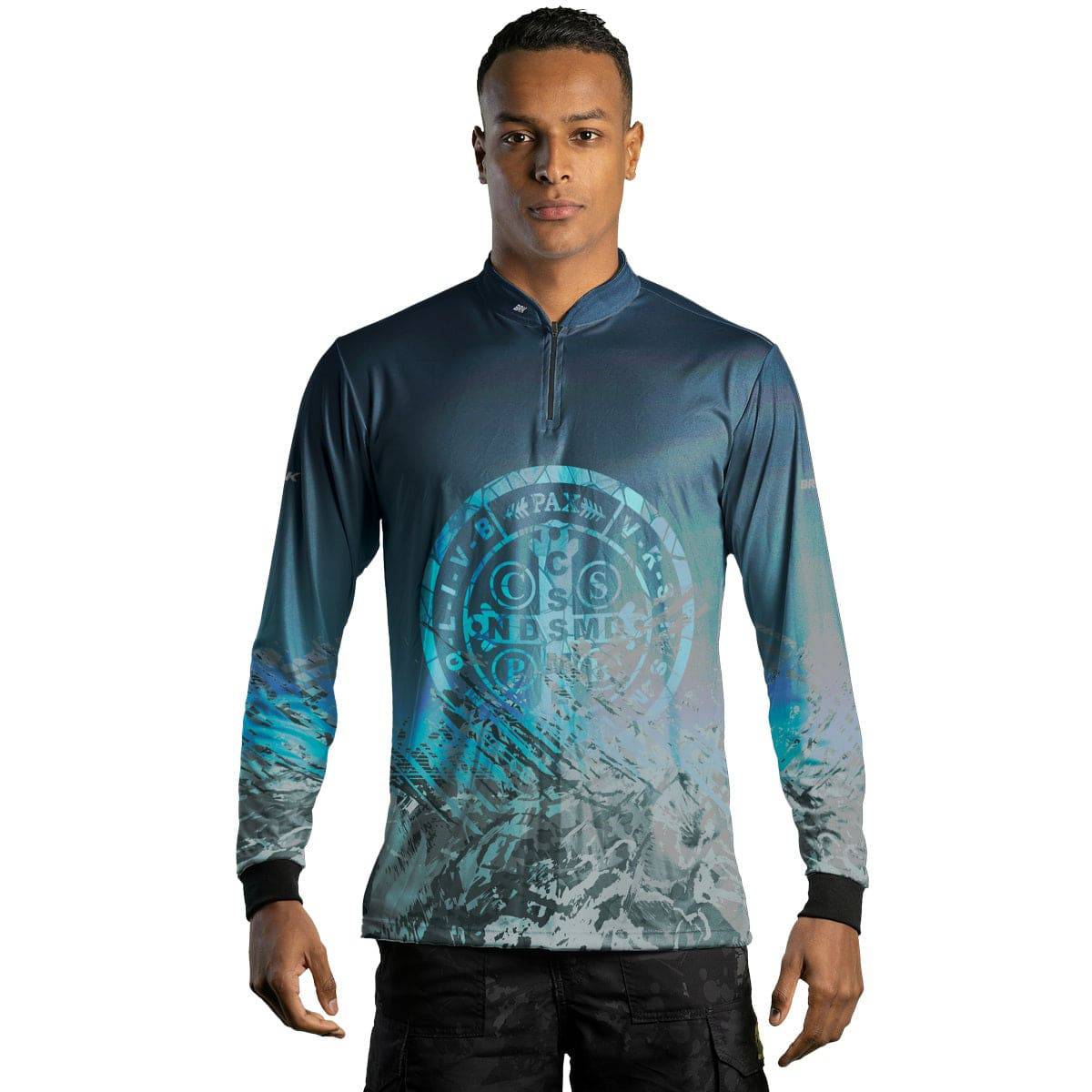 Camisa Agro Brk São Bento Ciano Escuro com Proteção Solar UV50+ - Brk Agro