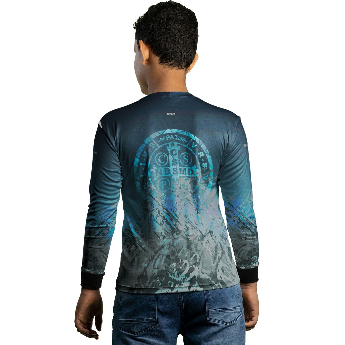 Camisa Infantil Agro Brk São Bento Ciano Escuro com Proteção Solar UV50+ - Brk Agro