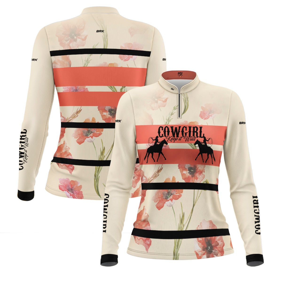 Camisa Feminina Agro Brk Cowgirl Bege com Proteção Solar UV50+ - Brk Agro