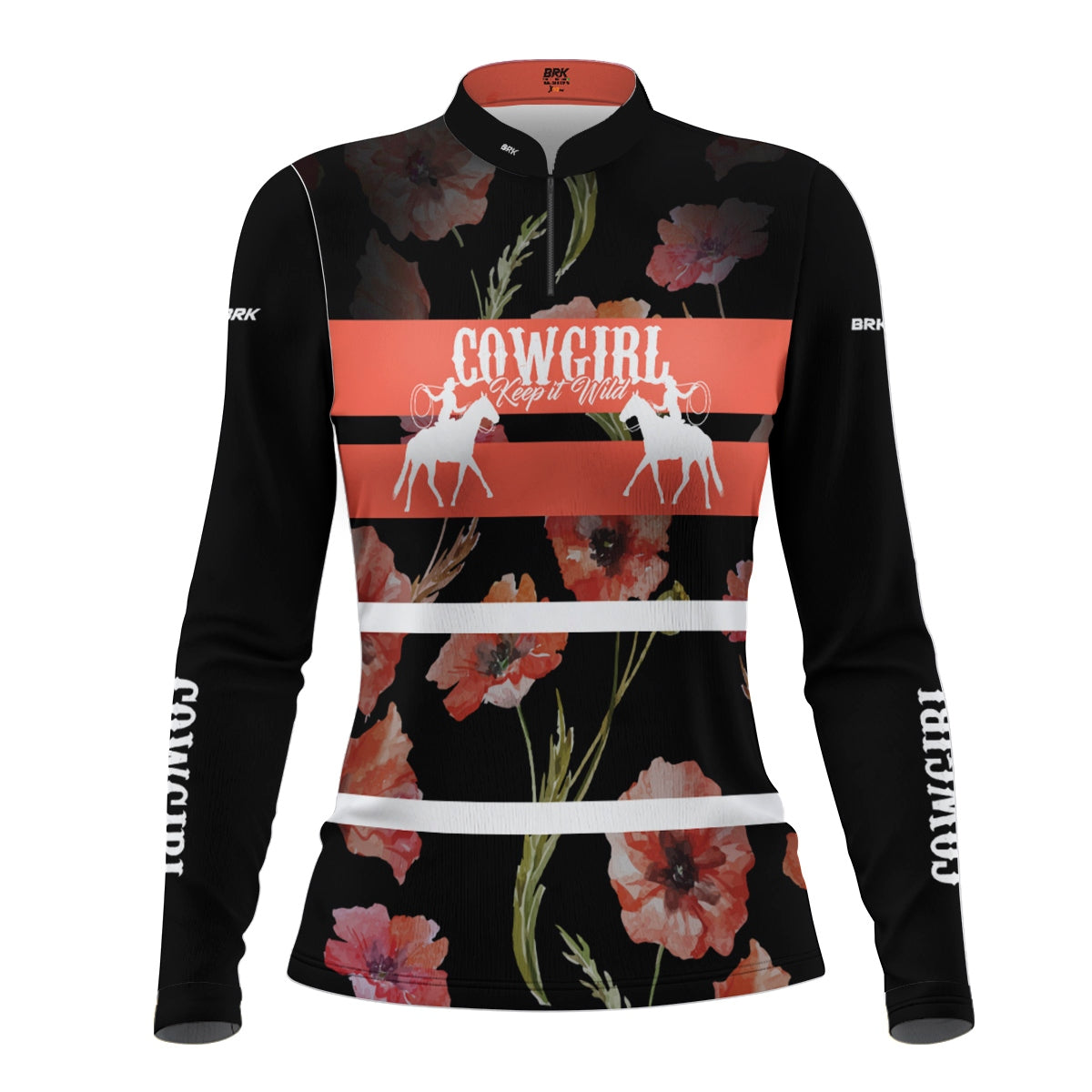 Camisa Feminina Agro Brk Cowgirl Preta com Proteção Solar UV50+ - Brk Agro