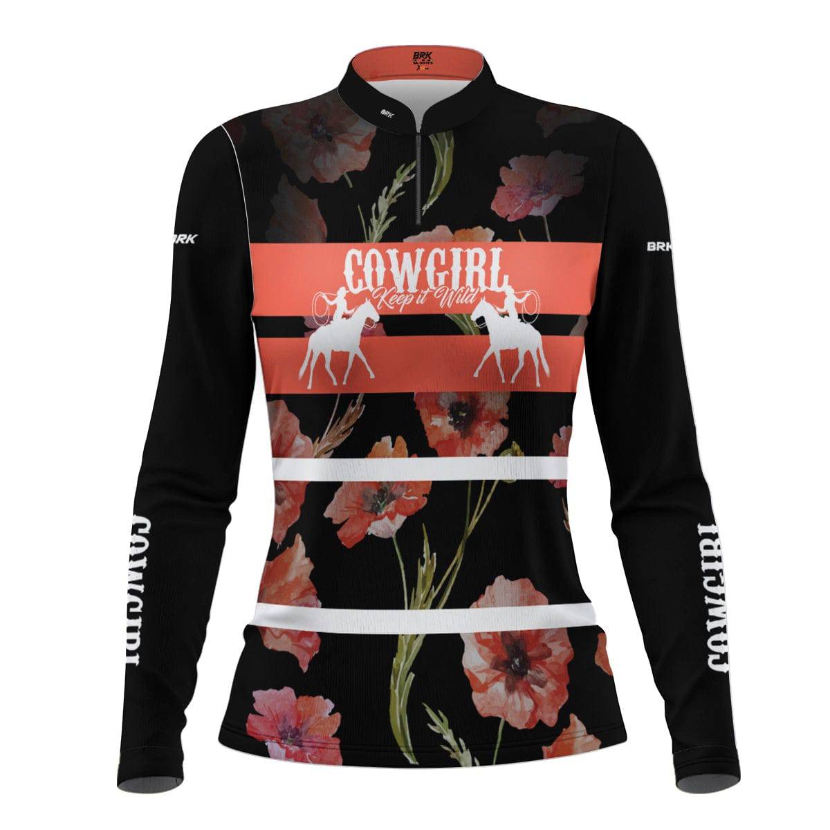 Camisa Feminina Agro Brk Cowgirl Preta com Proteção Solar UV50+ - Brk Agro