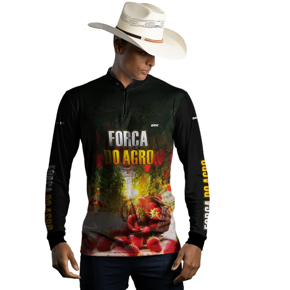Camisa Agro Brk Força do Agro Morango com UV50+ - Brk Agro