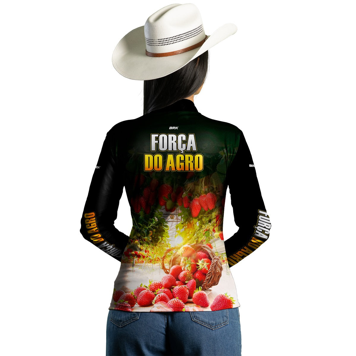 Camisa Feminina Agro Brk Força do Agro Morango com UV50+ - Brk Agro