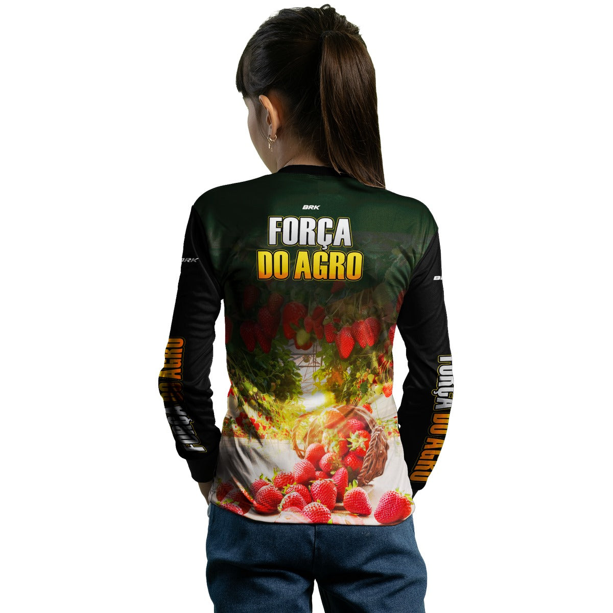 Camisa Infantil Agro Brk Força do Agro Morango com UV50+ - Brk Agro
