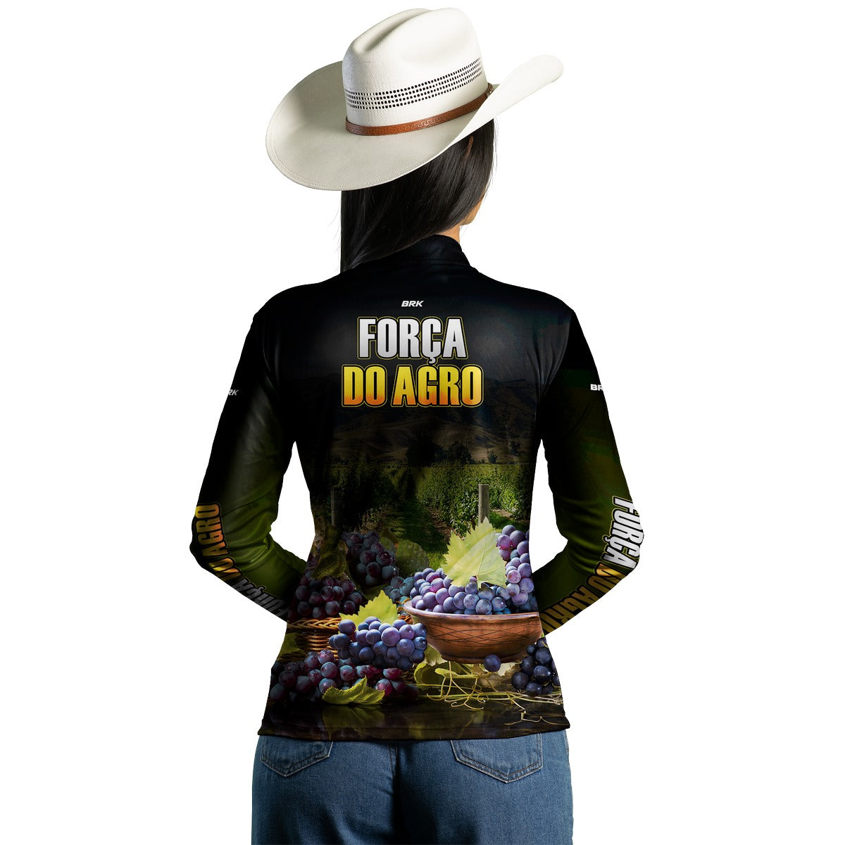 Camisa Feminina Agro Brk Força do Agro Produtor de Uva com UV50+ - Brk Agro