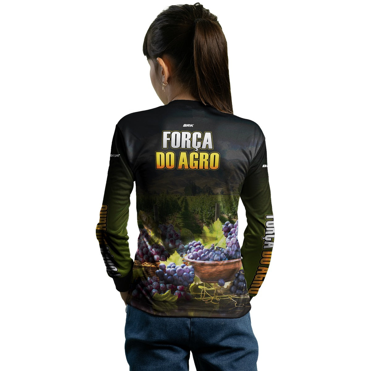 Camisa Infantil Agro Brk Força do Agro Produtor de Uva com UV50+ - Brk Agro