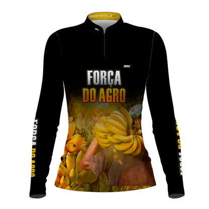 Camisa Feminina Agro Brk A Força do Agro Produtor de Banana com UV50+ - Brk Agro