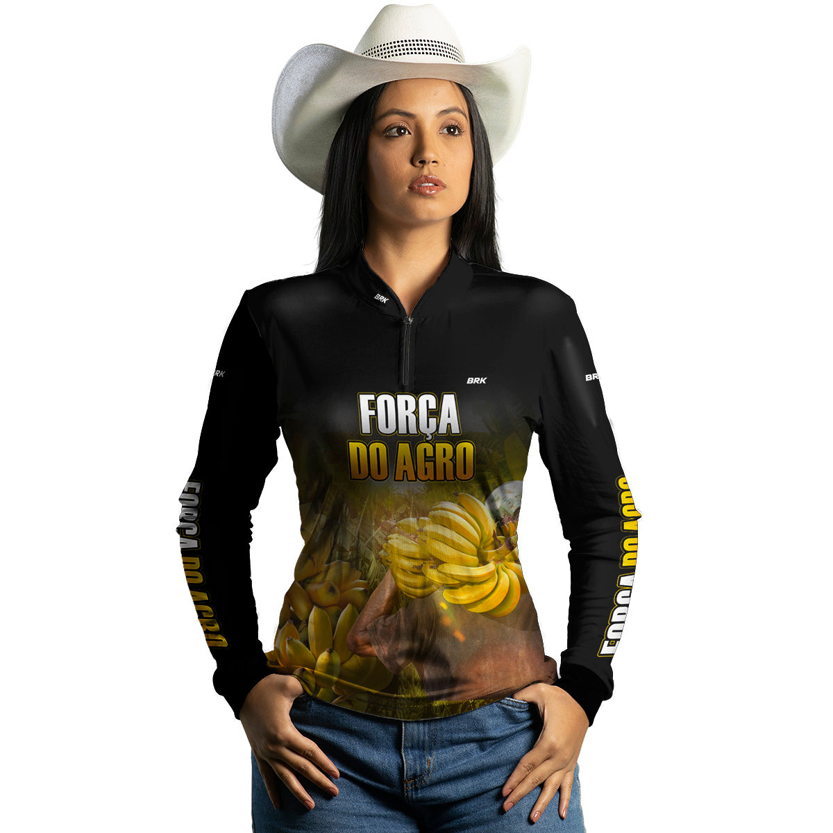 Camisa Feminina Agro Brk A Força do Agro Produtor de Banana com UV50+ - Brk Agro