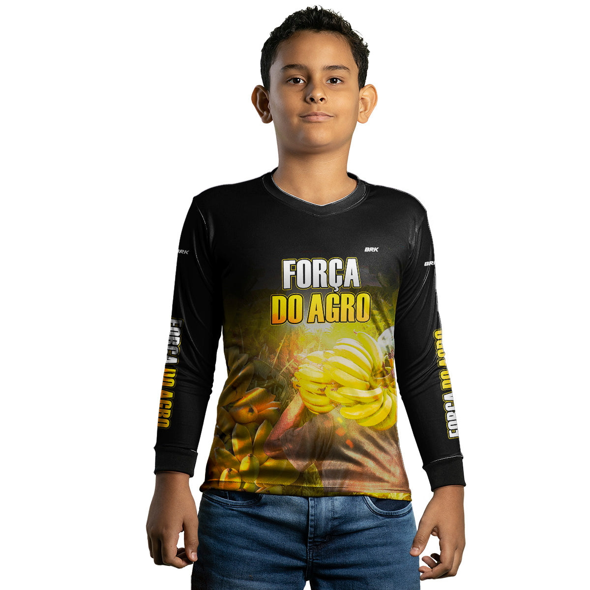 Camisa Infantil Agro Brk A Força do Agro Produtor de Banana com UV50+ - Brk Agro
