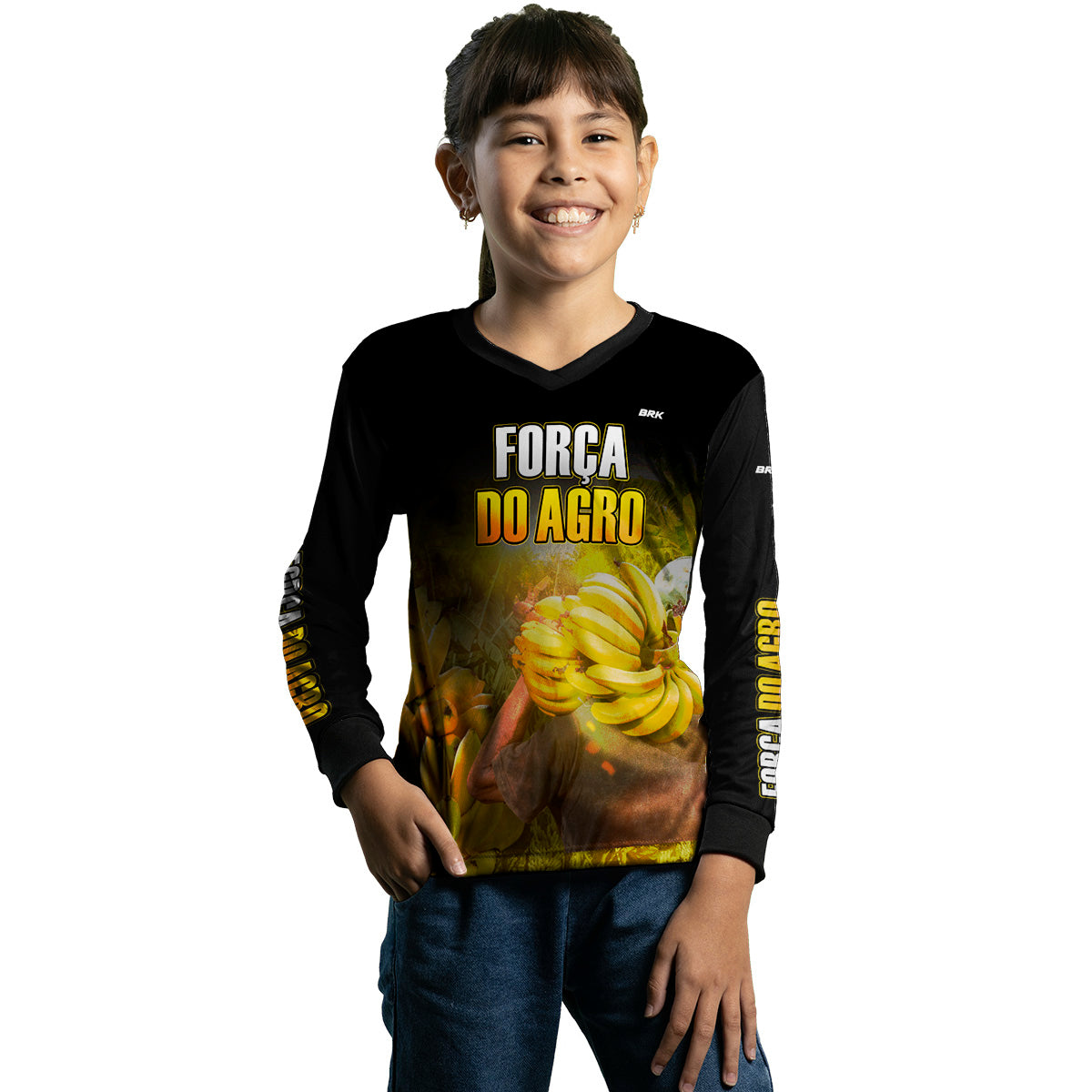 Camisa Infantil Agro Brk A Força do Agro Produtor de Banana com UV50+ - Brk Agro
