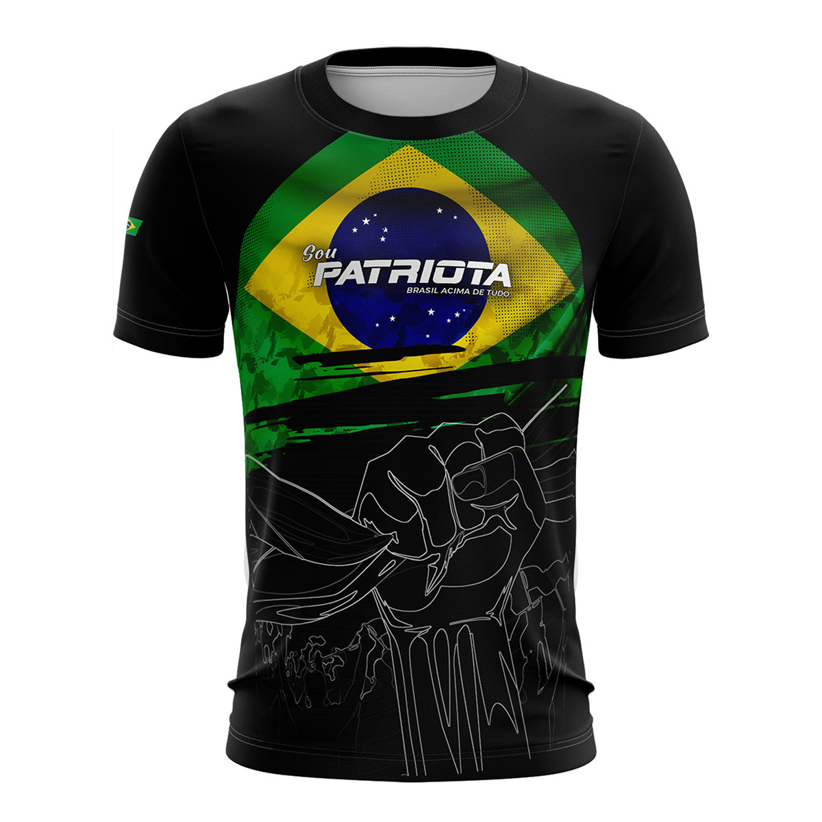 Camisa Agro Brk Brasil Patriota Preta com Proteção UV50+ - Brk Agro