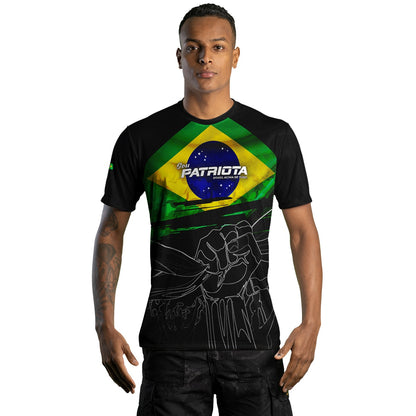Camisa Agro Brk Brasil Patriota Preta com Proteção UV50+ - Brk Agro