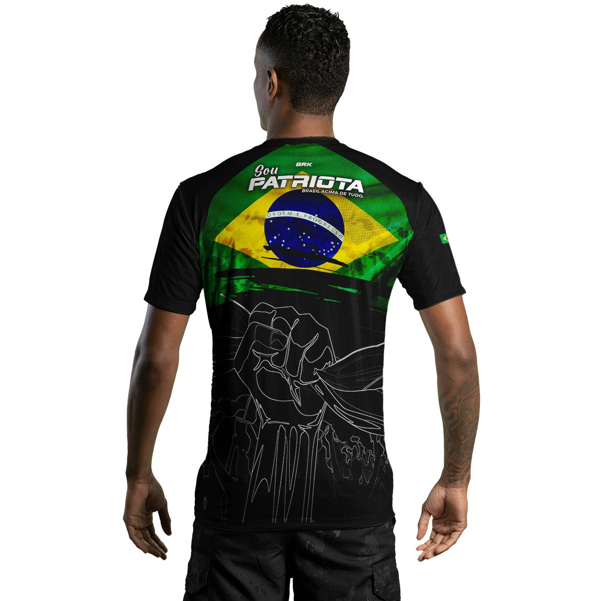 Camisa Agro Brk Brasil Patriota Preta com Proteção UV50+ - Brk Agro