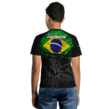 Camisa Agro Infantil Brk Patriota Preta com Proteção UV50+ - Brk Agro