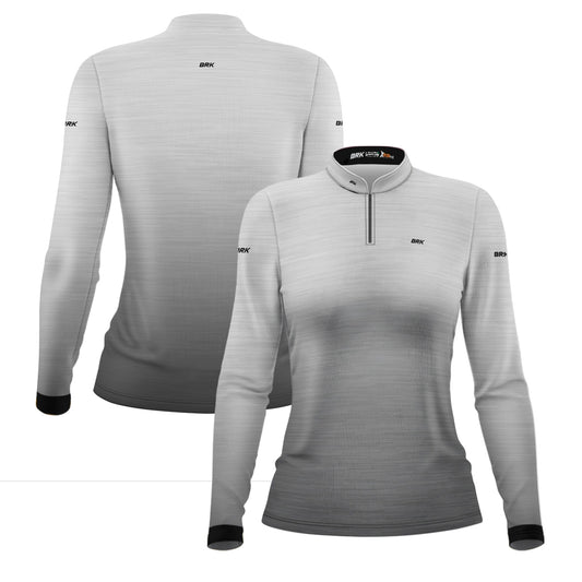 Camisa Agro Feminina Brk Mescla Branca com Proteção Solar UV50+ - Brk Agro