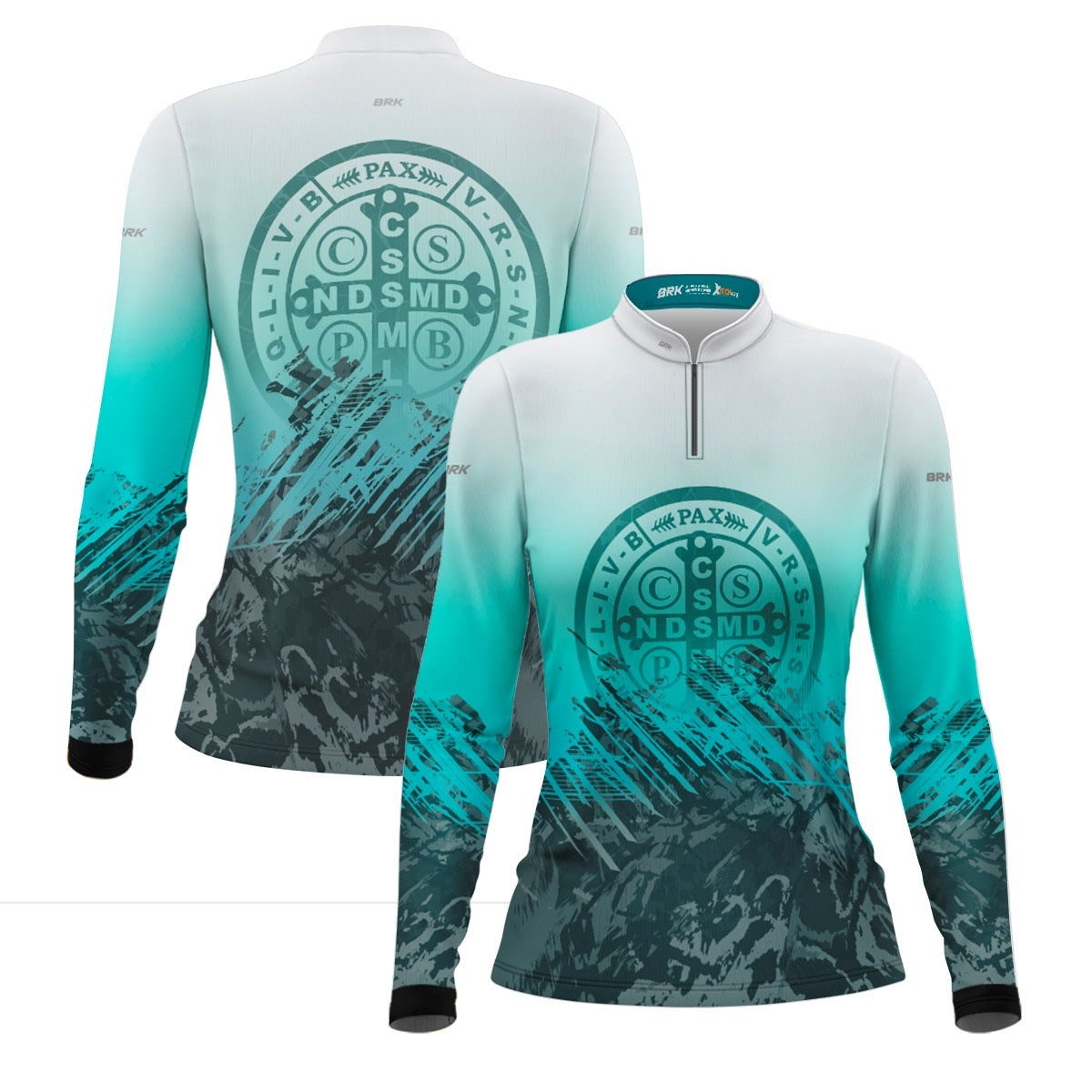 Camisa Feminina Agro Brk São Bento Ciano Claro com Proteção Solar UV50+ - Brk Agro