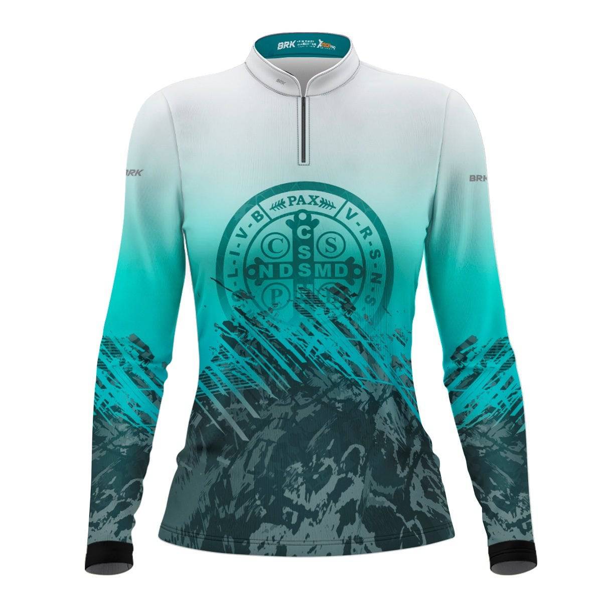 Camisa Feminina Agro Brk São Bento Ciano Claro com Proteção Solar UV50+ - Brk Agro