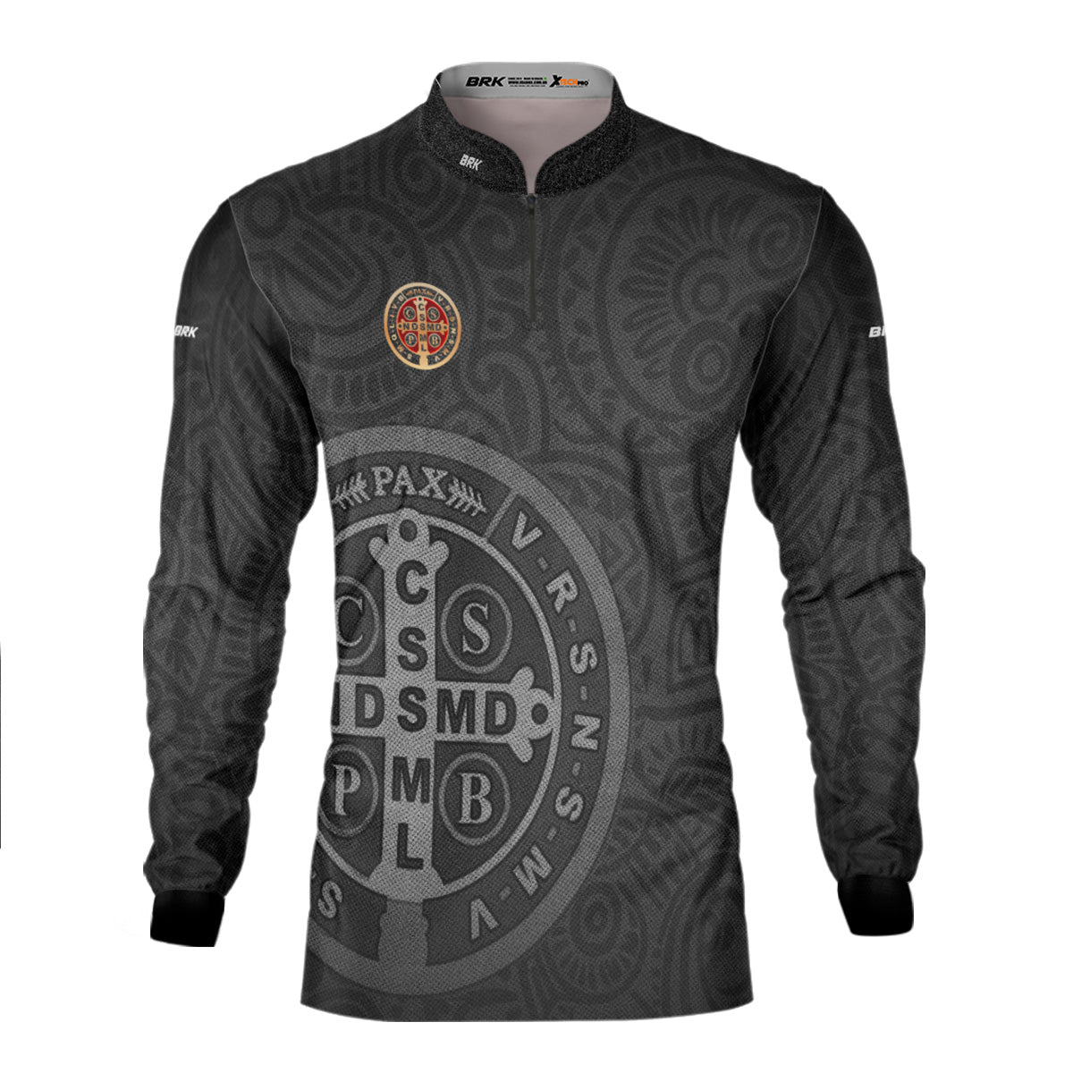 Camisa Agro Brk São Bento Dourado Preta com Proteção Solar UV50+ - Brk Agro