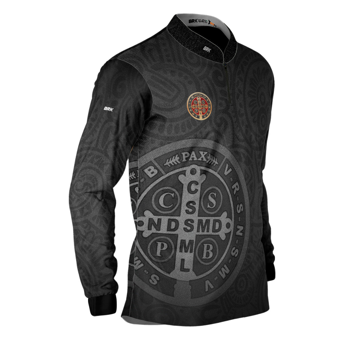 Camisa Agro Brk São Bento Dourado Preta com Proteção Solar UV50+ - Brk Agro
