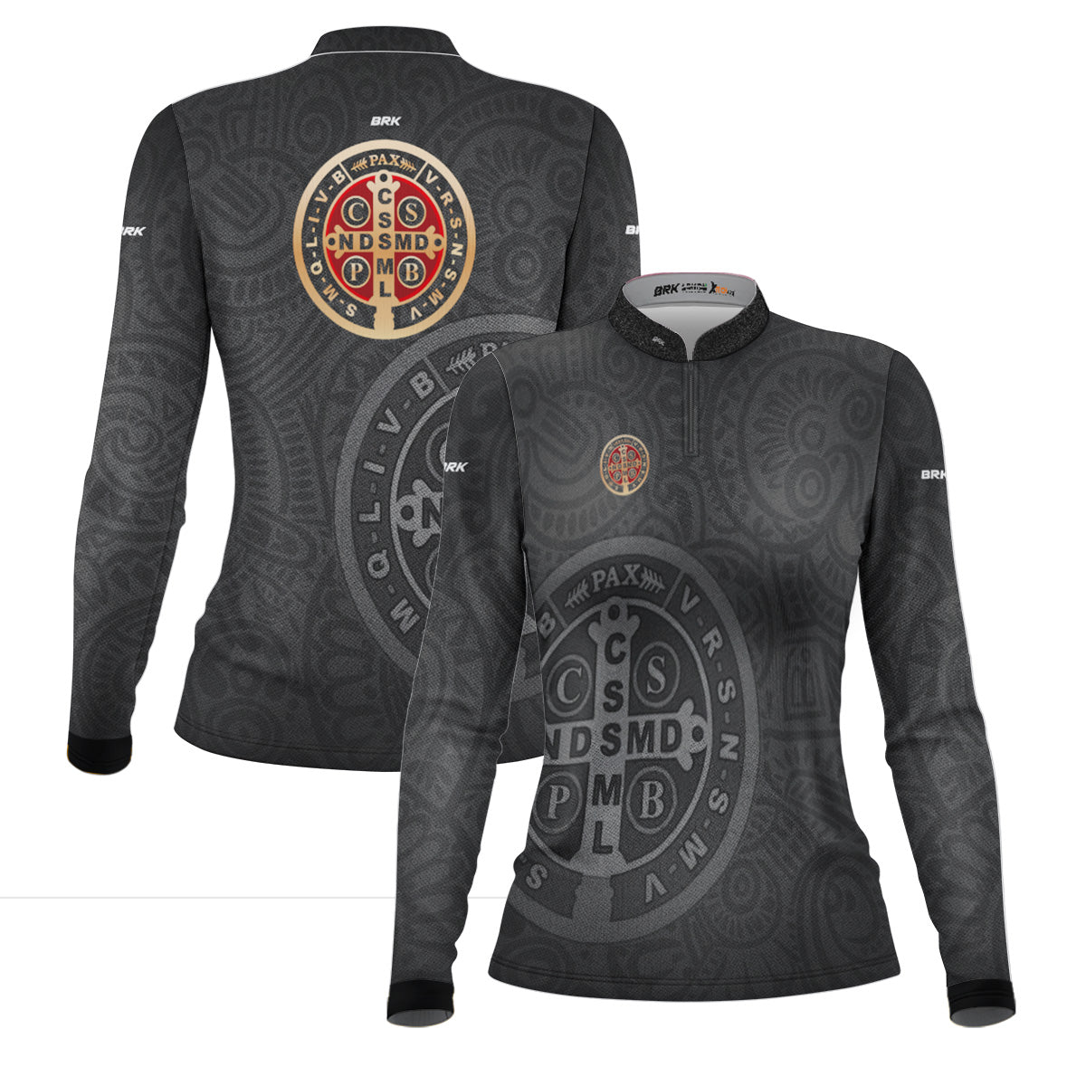 Camisa Feminina Agro  Brk São Bento Dourado Preta com Proteção Solar UV50+ - Brk Agro