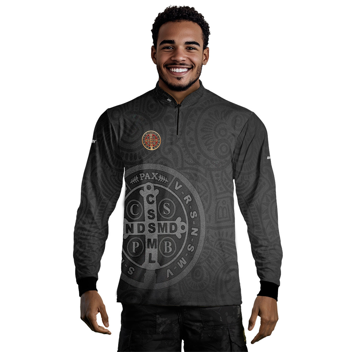 Camisa Agro Brk São Bento Dourado Preta com Proteção Solar UV50+ - Brk Agro