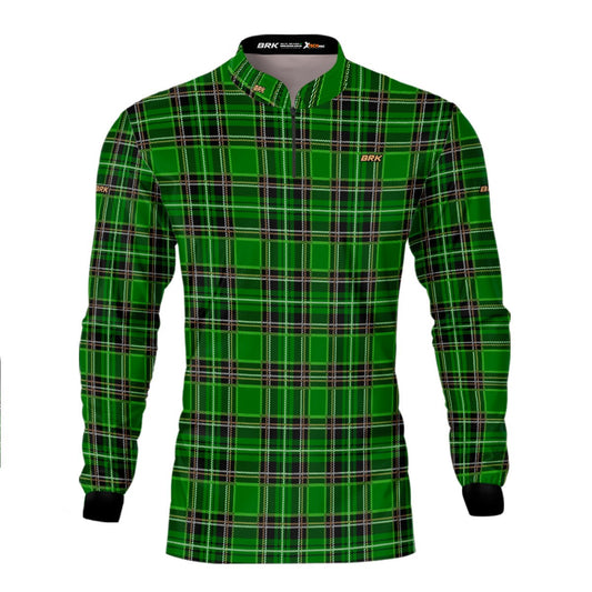 Camisa Country Brk Xadrez Verde com Proteção Solar UV50+ - Brk Agro