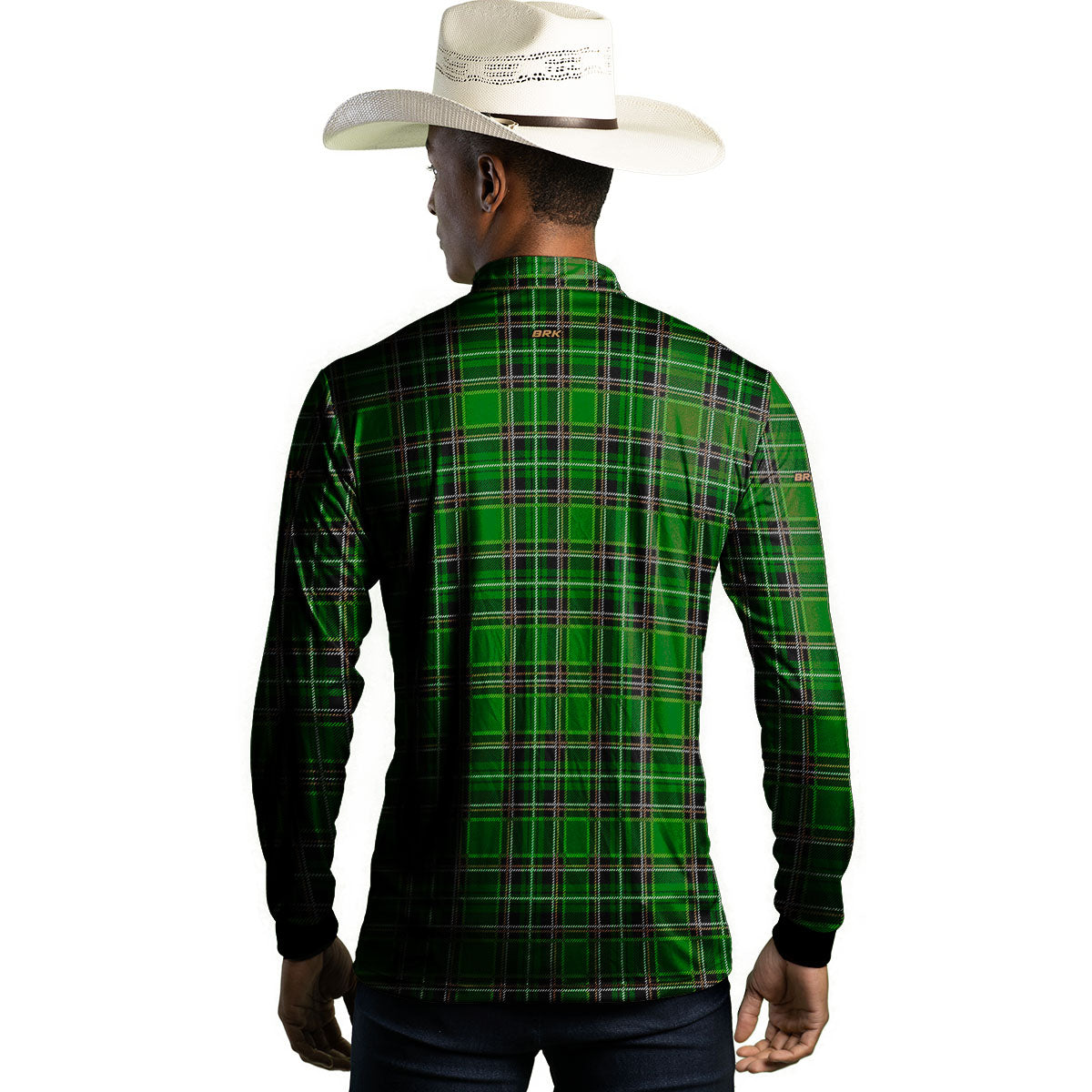 Camisa Country Brk Xadrez Verde com Proteção Solar UV50+ - Brk Agro