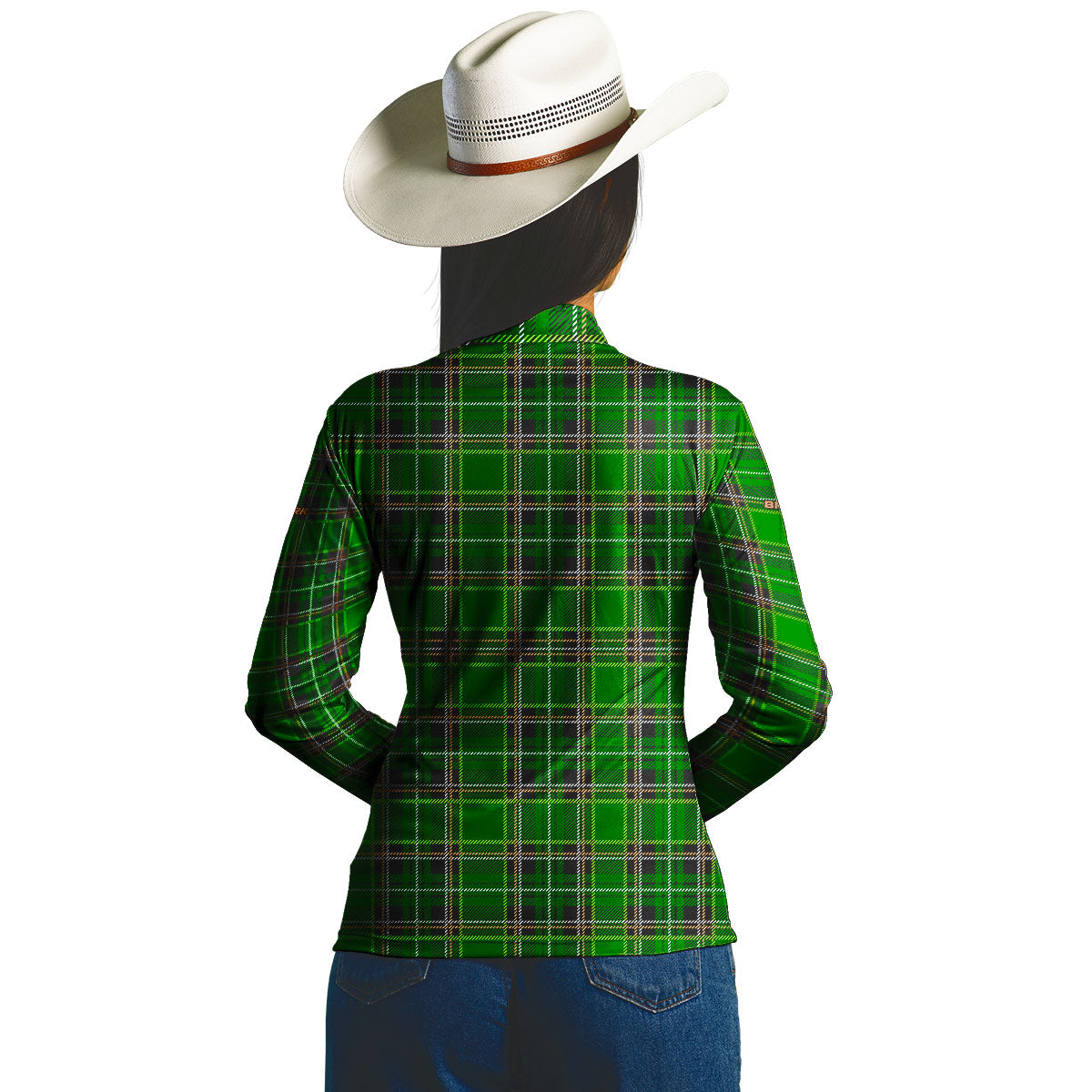 Camisa Feminina Country Brk Xadrez Verde com Proteção Solar UV50+ - Brk Agro