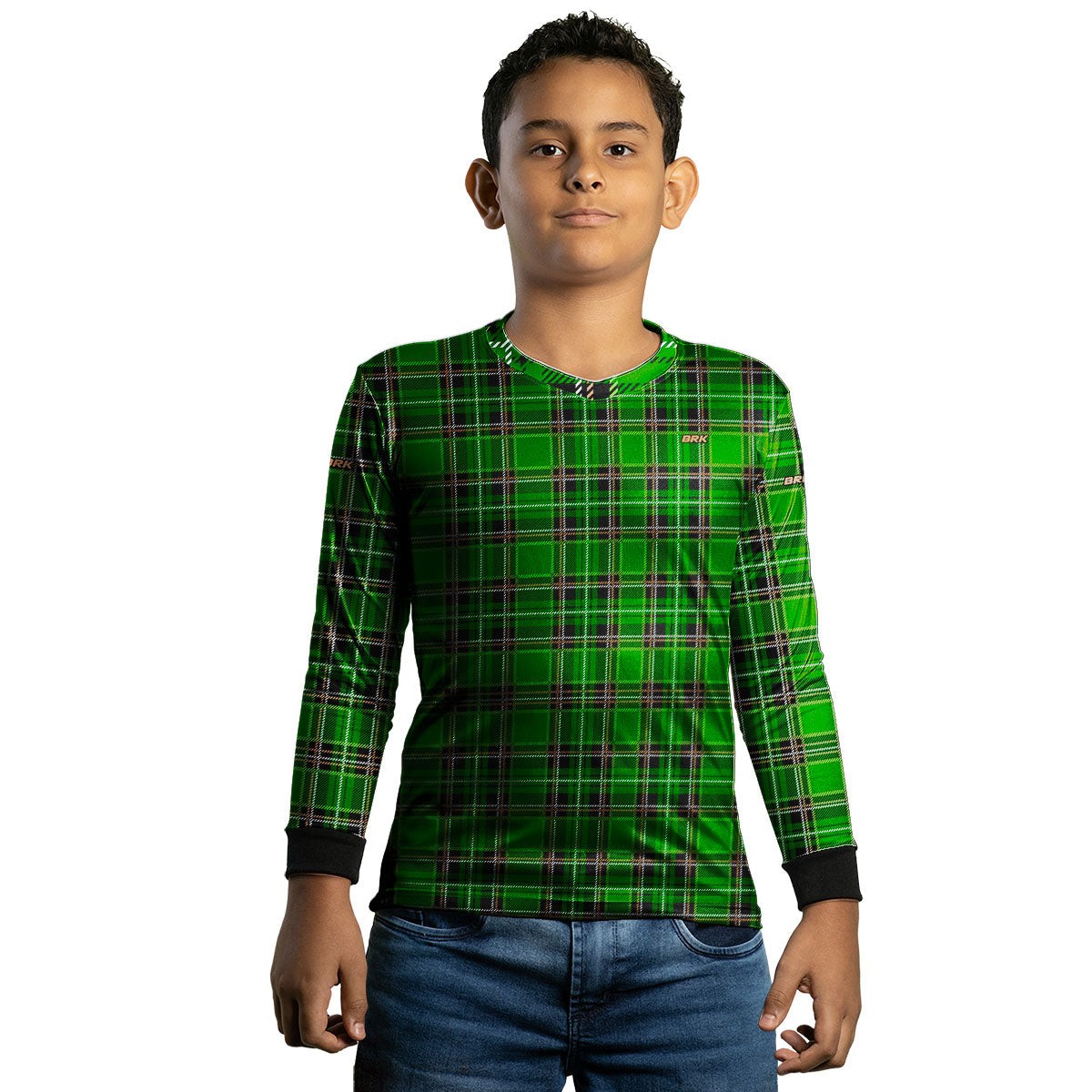 Camisa Infantil Country Brk Xadrez Verde com Proteção Solar UV50+ - Brk Agro
