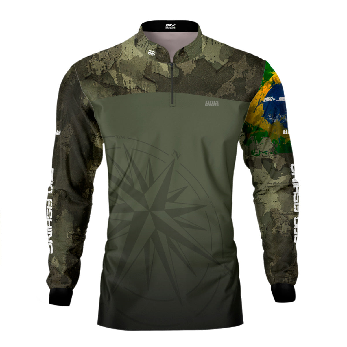 Camisa Agro Brk Bussola Brasil Camuflada com Proteção Solar UV50+