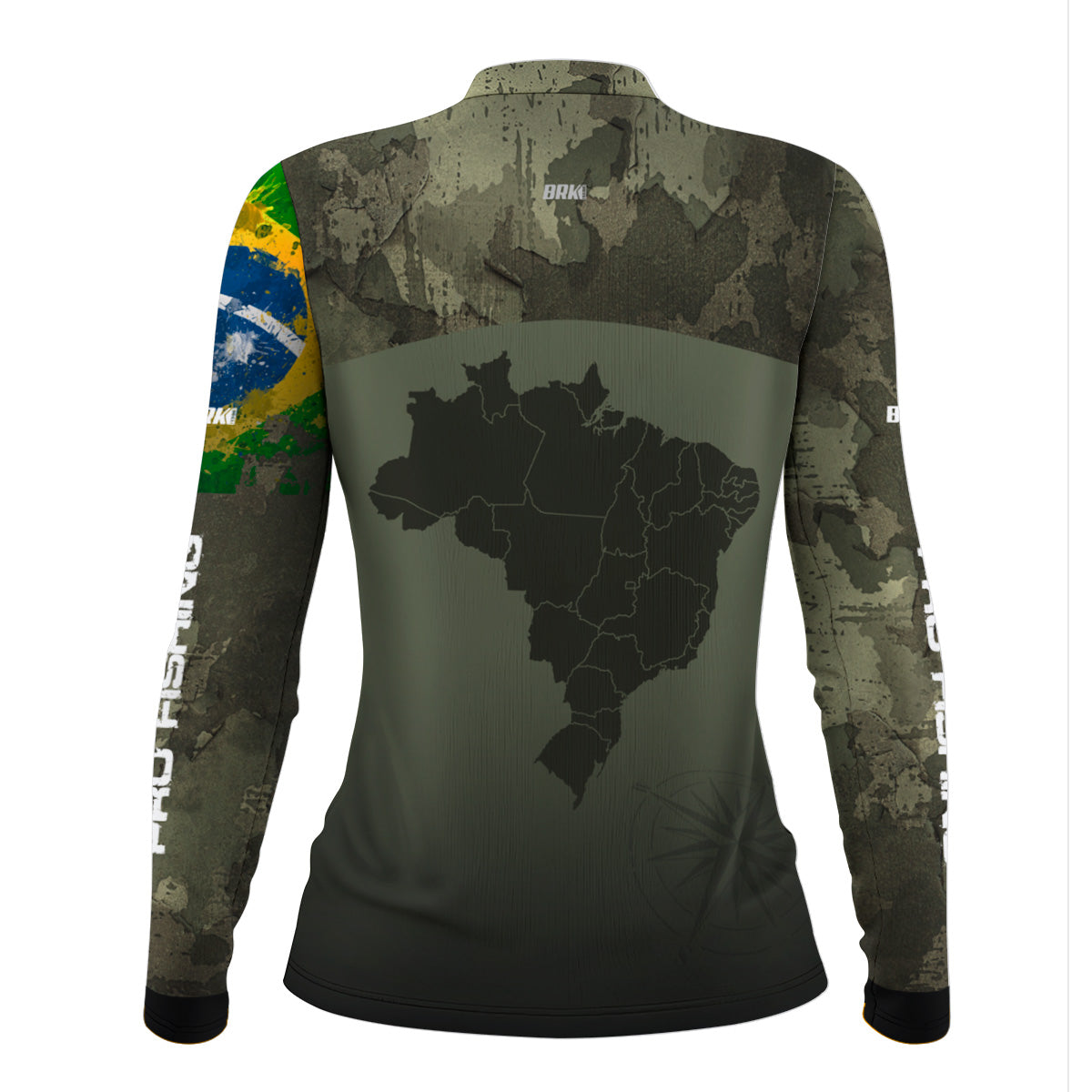 Camisa Feminina  Agro Brk Bussola Brasil Camuflada com Proteção Solar UV50+ - Brk Agro