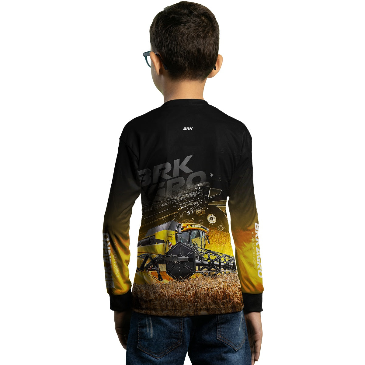 Camisa Agro Infantil Brk Colheitadeira CR11 com Proteção Solar UV50+ - Brk Agro