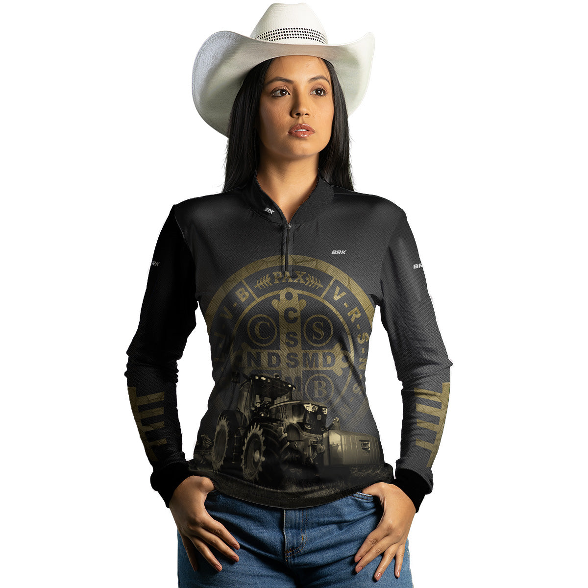 Camisa Feminina Agro  Brk Medalhão São Bento com UV50+ - Brk Agro