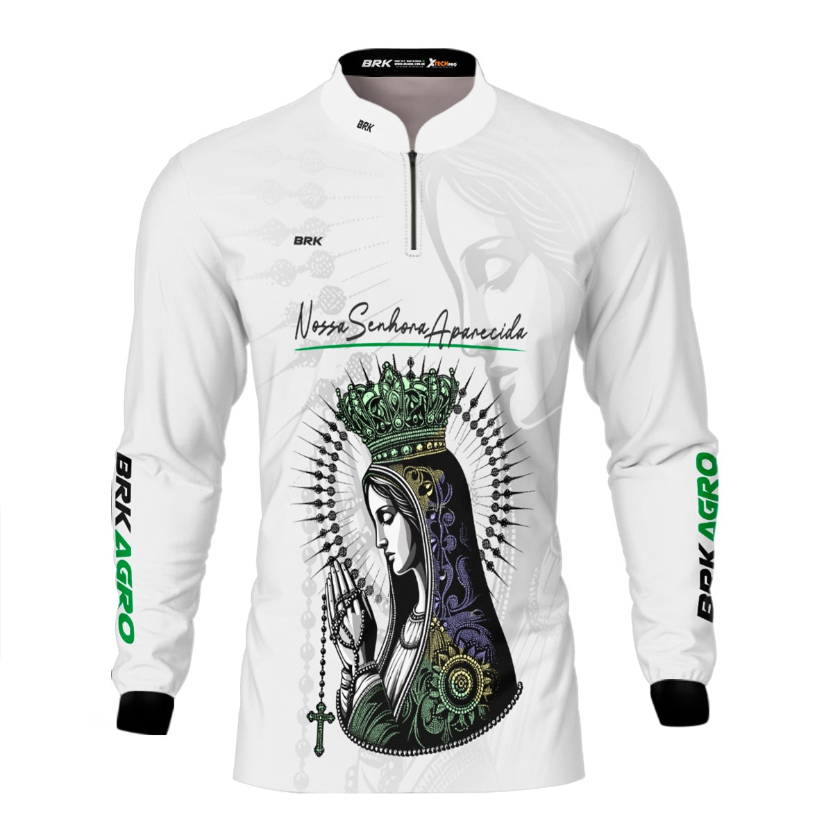 Camisa Agro Brk Feminina Branca Padroeira com Proteção Solar UV50+ - Brk Agro