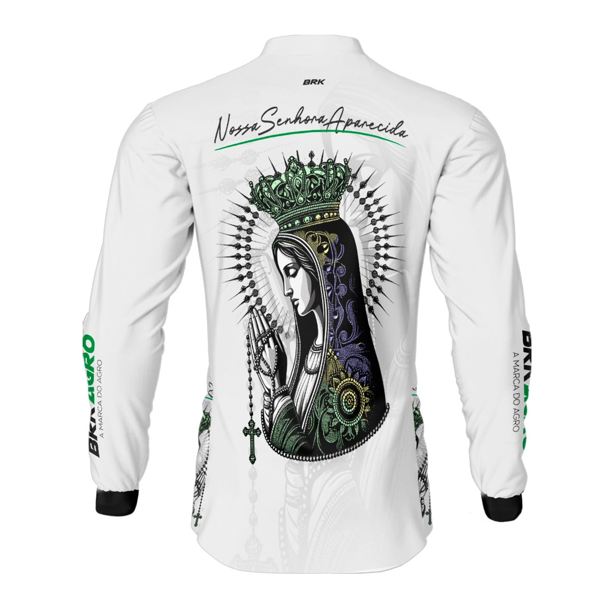 Camisa Agro Brk Feminina Branca Padroeira com Proteção Solar UV50+ - Brk Agro