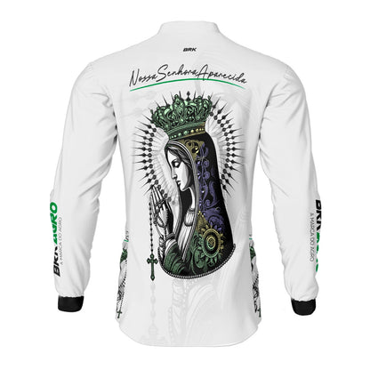 Camisa Agro Brk Feminina Branca Padroeira com Proteção Solar UV50+ - Brk Agro