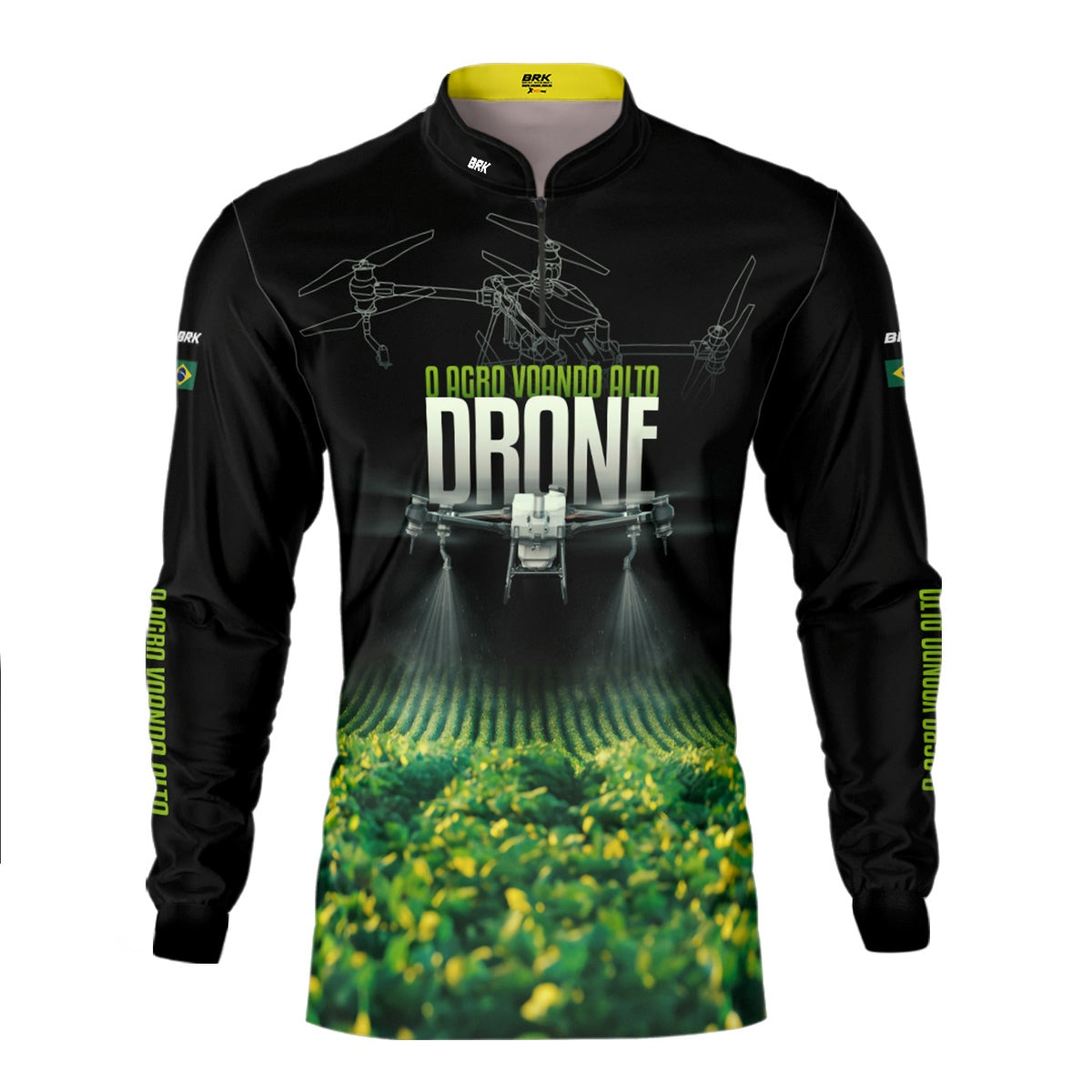 Camisa Agro Brk Drone T40 Soja com Proteção Solar UV50+ - Brk Agro