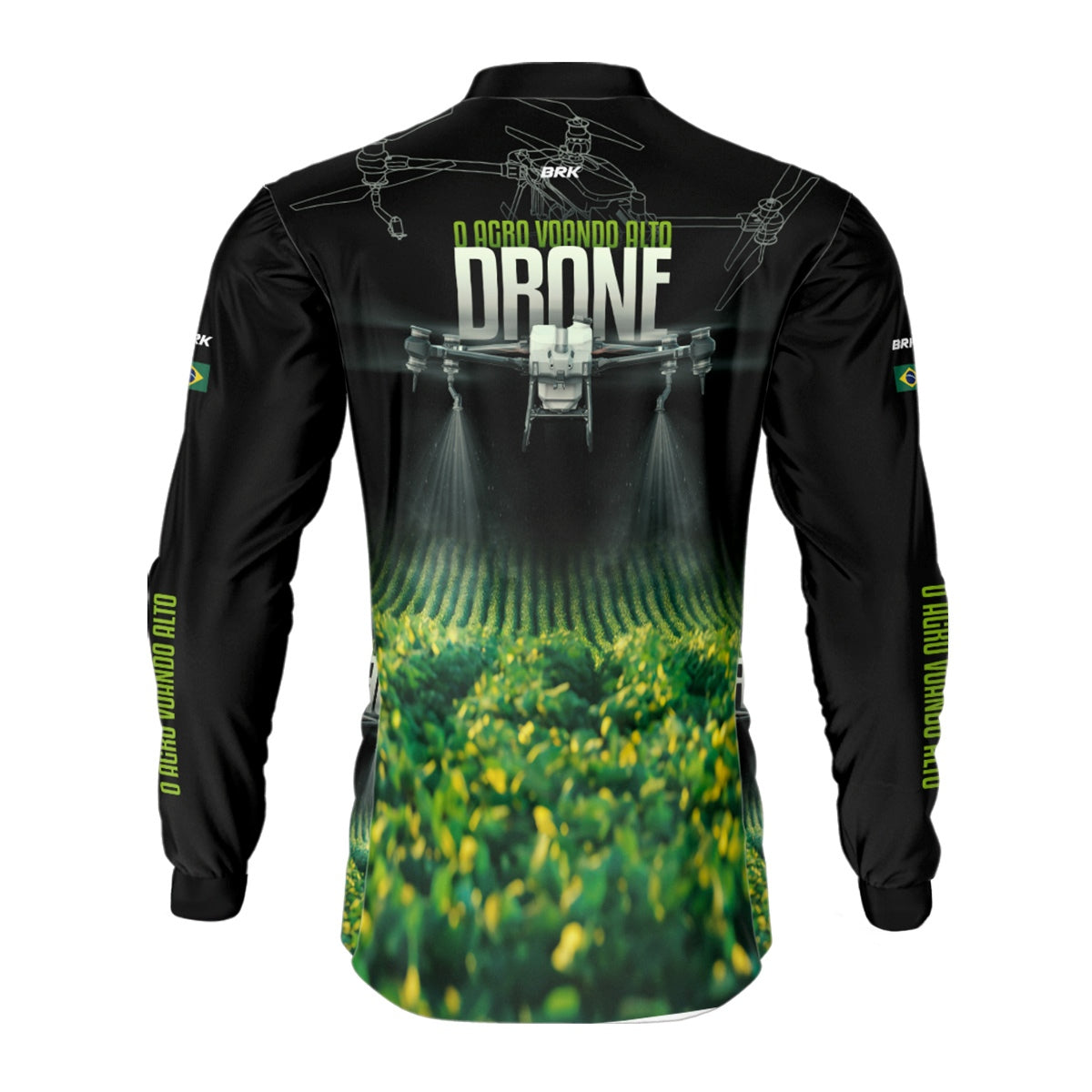 Camisa Agro Brk Drone T40 Soja com Proteção Solar UV50+ - Brk Agro
