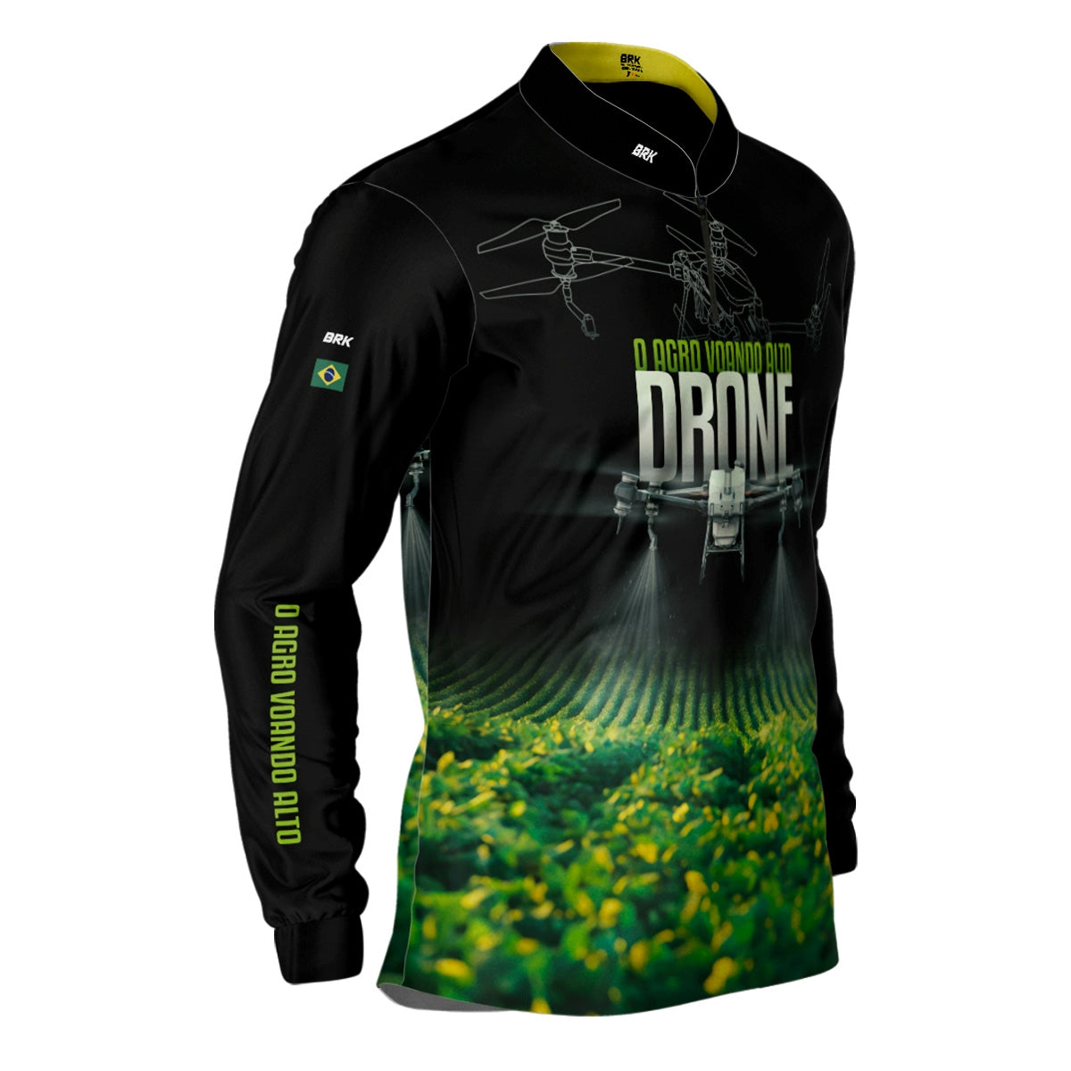 Camisa Agro Brk Drone T40 Soja com Proteção Solar UV50+ - Brk Agro