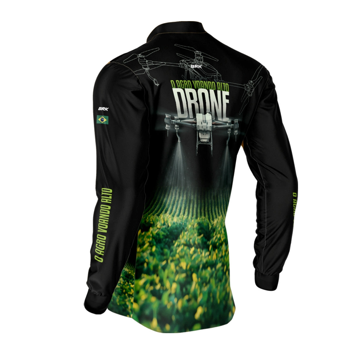 Camisa Agro Brk Drone T40 Soja com Proteção Solar UV50+ - Brk Agro