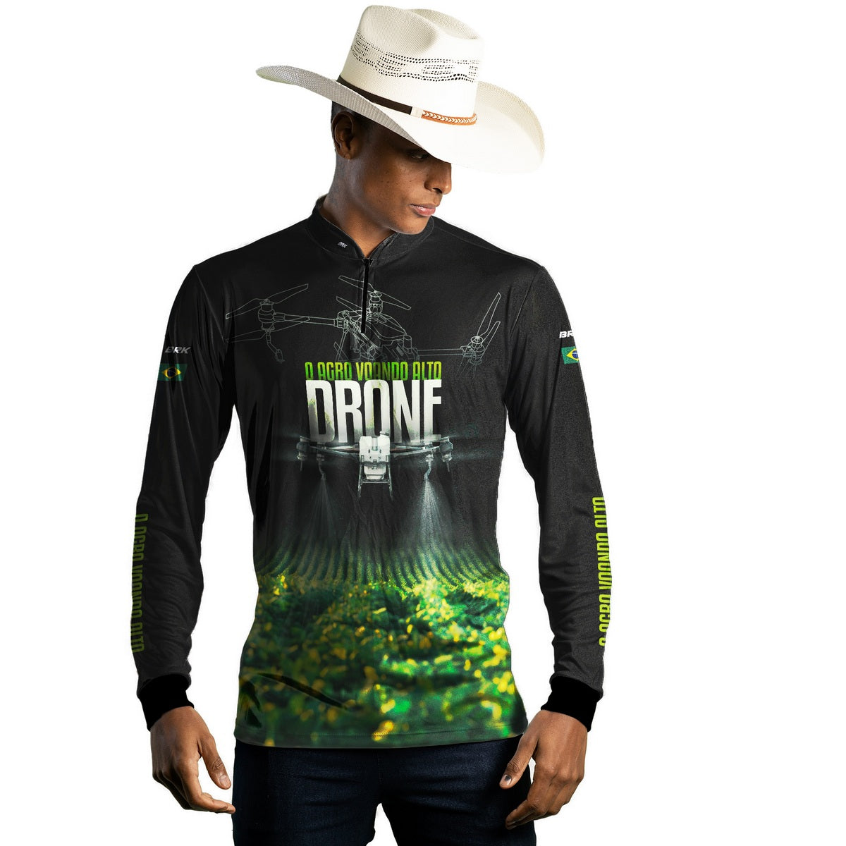 Camisa Agro Brk Drone T40 Soja com Proteção Solar UV50+ - Brk Agro